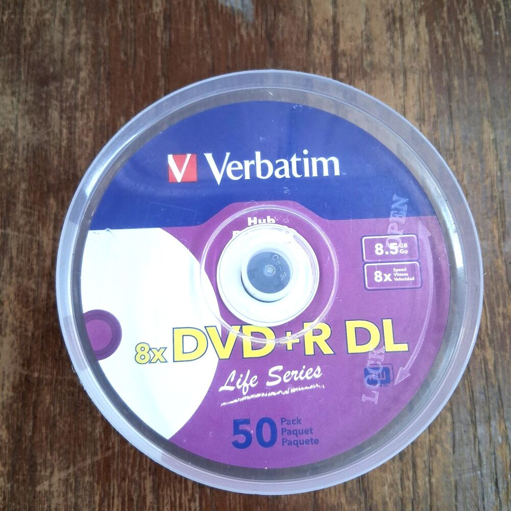 Verbatim DVD+R DL 8.5GB 8X White Inkjet Hub Printable Spindle - 49 Pack